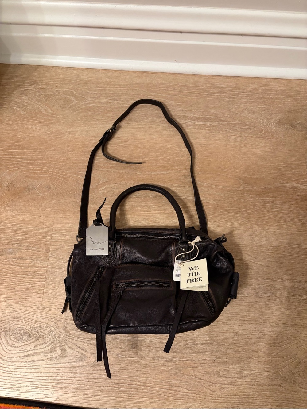 NWT Free People Baby Emerson Tote Black - Picture 2 of 4